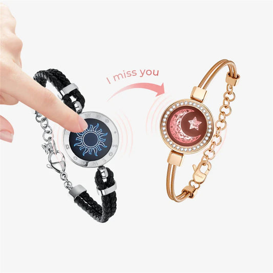 Luv™ Totwoo Smart Long-Distance Bracelets for Couples – Vibration & Light Up Relationship Gifts by Luv