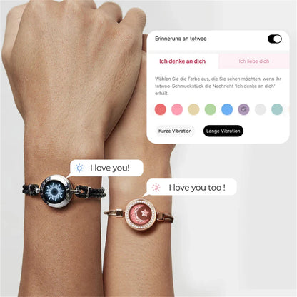 Luv™ Totwoo Smart Long-Distance Bracelets for Couples – Vibration & Light Up Relationship Gifts by Luv