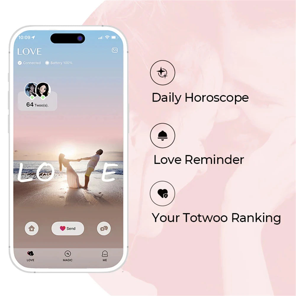 Luv™ Totwoo Smart Long-Distance Bracelets for Couples – Vibration & Light Up Relationship Gifts by Luv